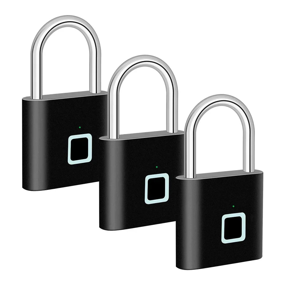 Fingerprint Padlock 0.2s Quick Unlock USB-C Rechargeable IP66 Waterproof