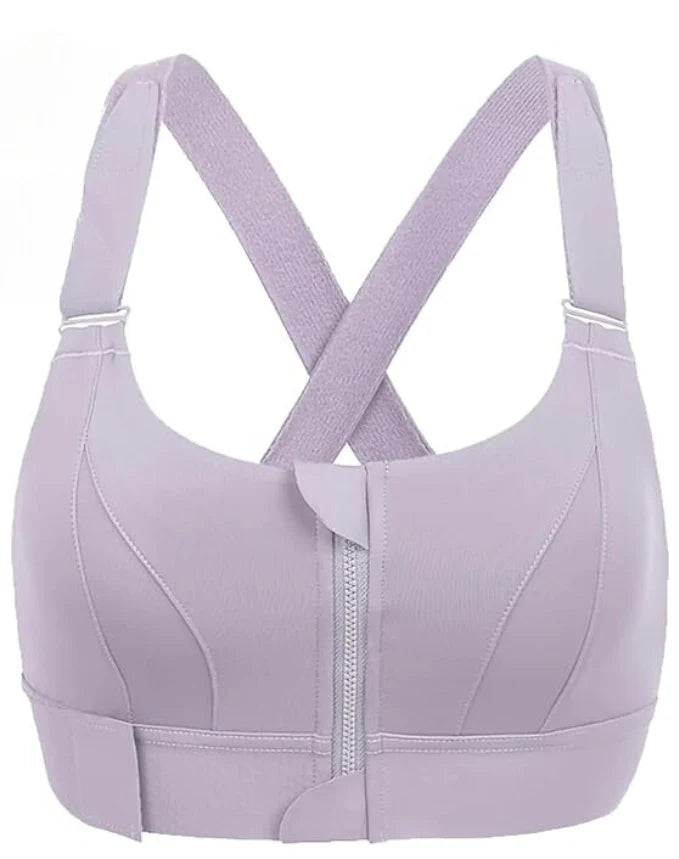 Sports Bra High Impact Front Zip & Adjustable Straps