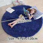 Round Fluffy Rug Ultra-Soft Polyester Non-Slip & Machine Washable