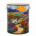 Quilted Cotton-Polyester Self-Standing & Foldable Laundry Basket
