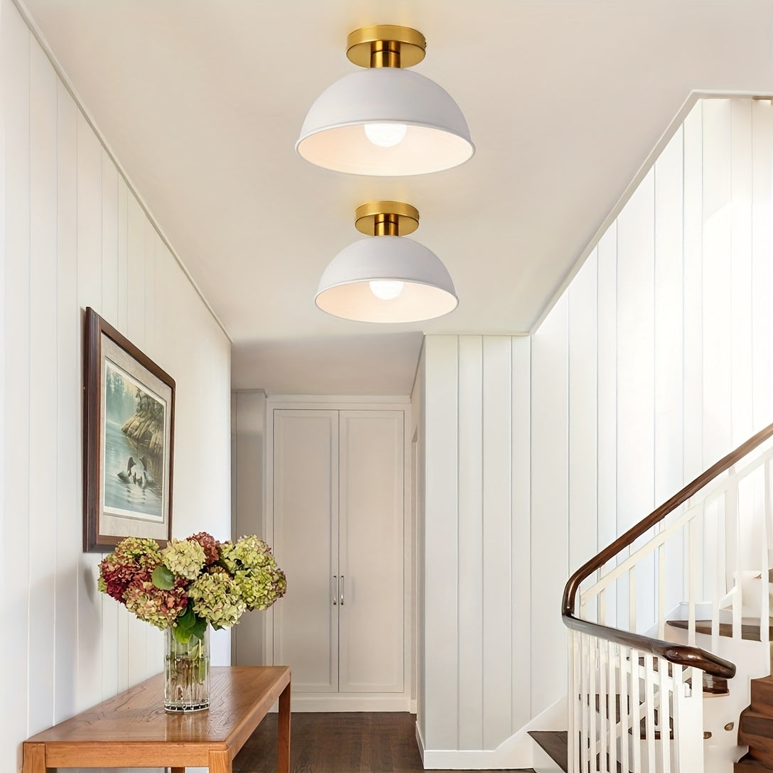 Contemporary Semi-Flush Mount Light Fixture | Matte Metal Design