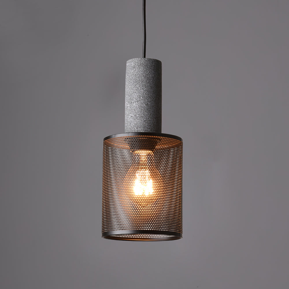 Concrete-Look Ceiling-Mount Pendant Light