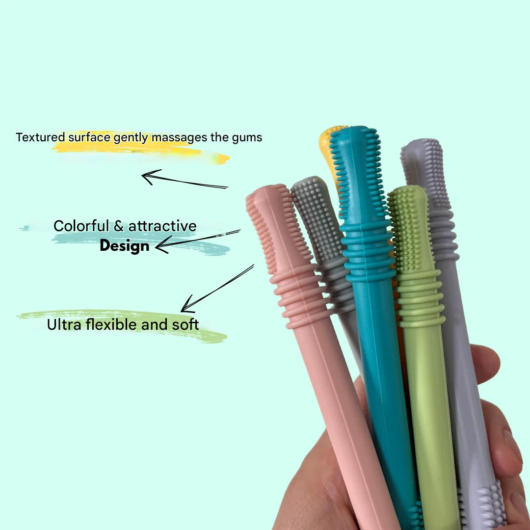 Teething Tube Textured Silicone Soothes Gums