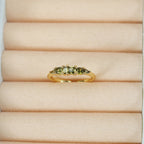 Stackable Gold Rings Set with Rhinestones for Mother's Day
