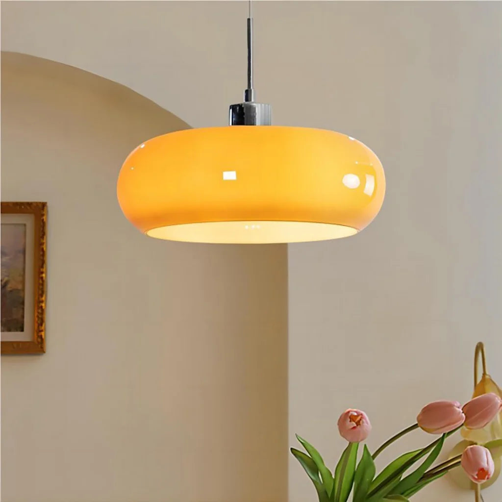 Geometric Transparent Glass Pendant Light (E27 Compatible)