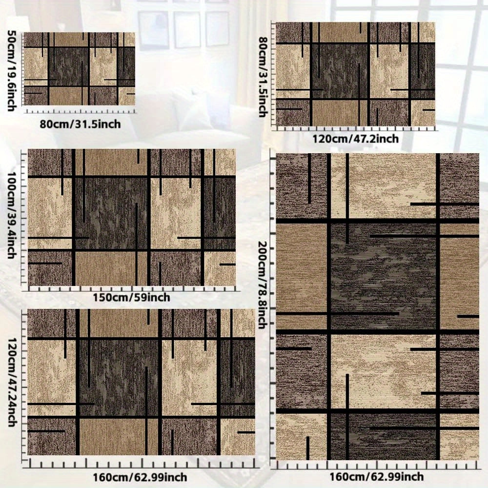 Modern Non-Slip Carpet | Washable Geometric Design Area Rug