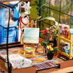 Miniature Garden Shed Kit Eco Plywood Working Lamp