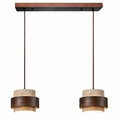 Travertine-Look Cylindrical Pendant Light (E27 Socket)
