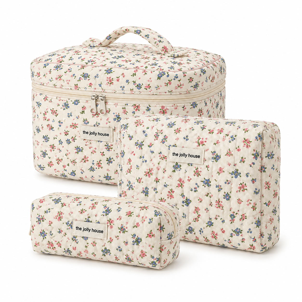 Floral Cotton Cosmetic Case for Travel – Mother's Day Gift
