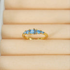 Stackable Gold Rings Set with Rhinestones for Mother's Day