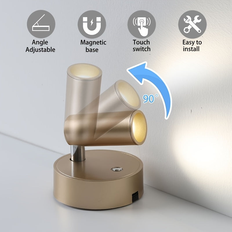 Wireless Touch-Controlled Wall Light with Rechargeable Magnetic Base