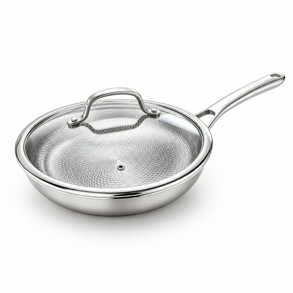 Titanium Non-Stick Hammered Frying Pan (With Lid)