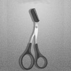 Eyebrow Scissors Precision Comb Ergonomic Grip Stainless Steel Blades