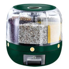 Grain Dispenser 360° Rotating 6-Compartment Airtight