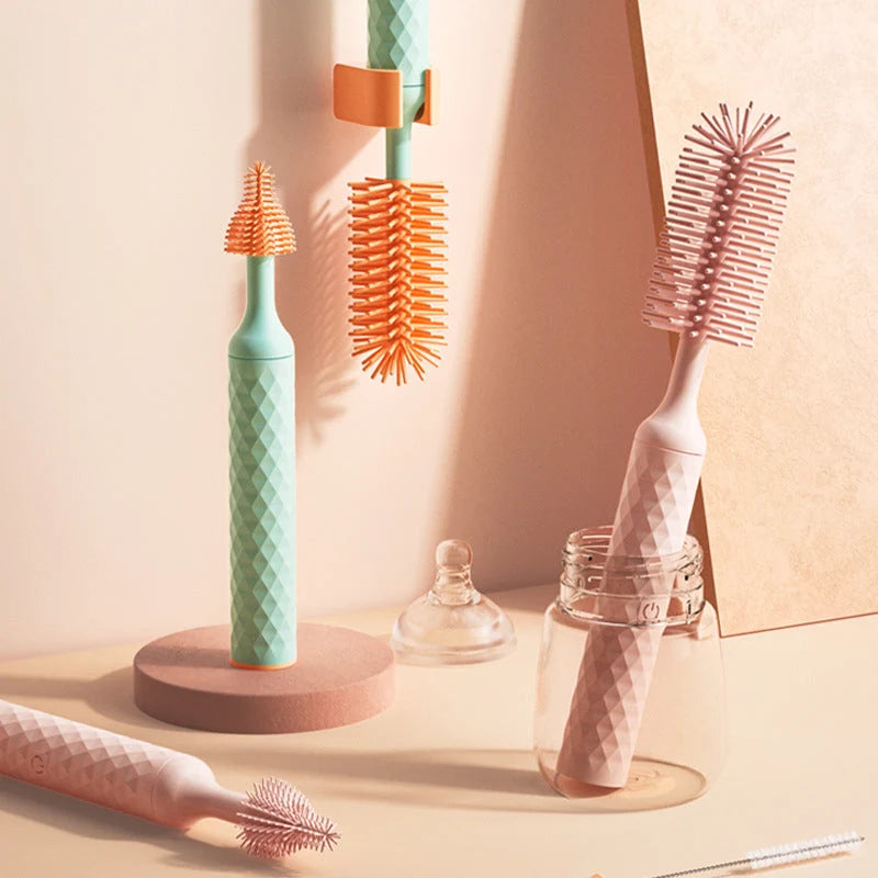 Electric Bottle Brush 360° Rotating Soft Silicone One-Button