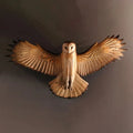 Wall Sculpture Handcrafted Wood Owl & Hooks