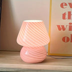 USB Adjustable Table Lamp - Murano-Inspired Glass Mushroom Design