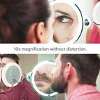 Makeup Mirror 10x Magnification Flexible Gooseneck & Suction Mount