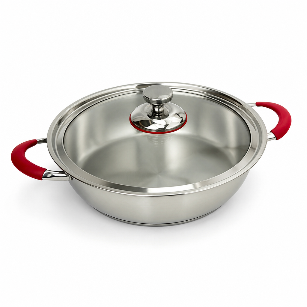 Durable Titanium Induction-Compatible Frying Pan (30 cm, Anti-Scald Handles)