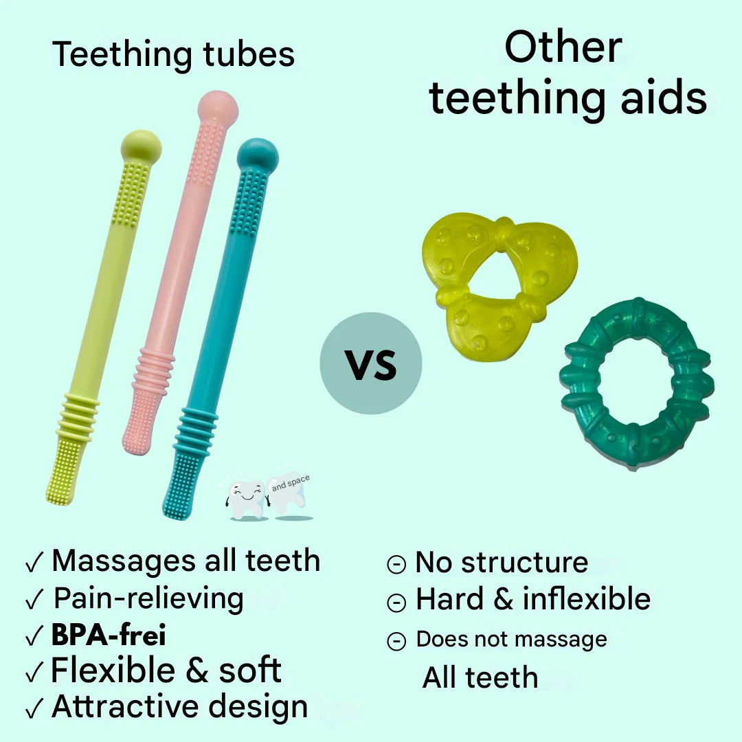 Teething Tube Textured Silicone Soothes Gums