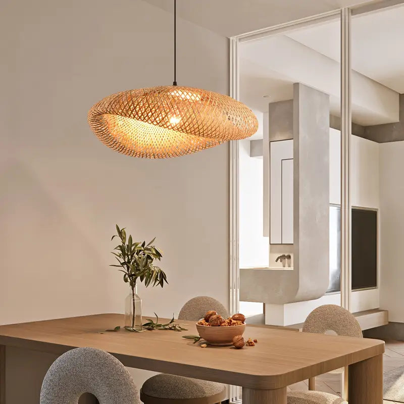 Handcrafted Rattan Pendant Light Shade in Bohemian Style