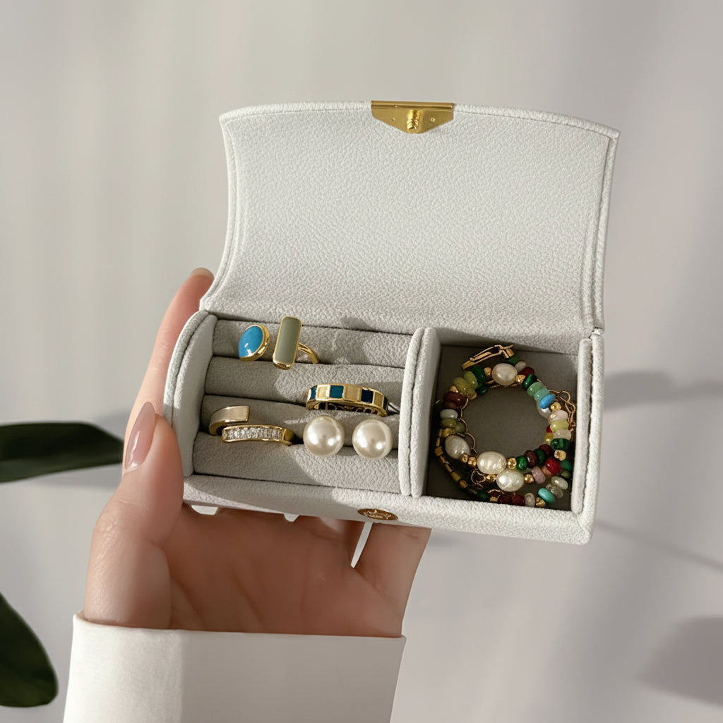 Travel Jewelry Organizer Case with Snap Closure for Mother's Day