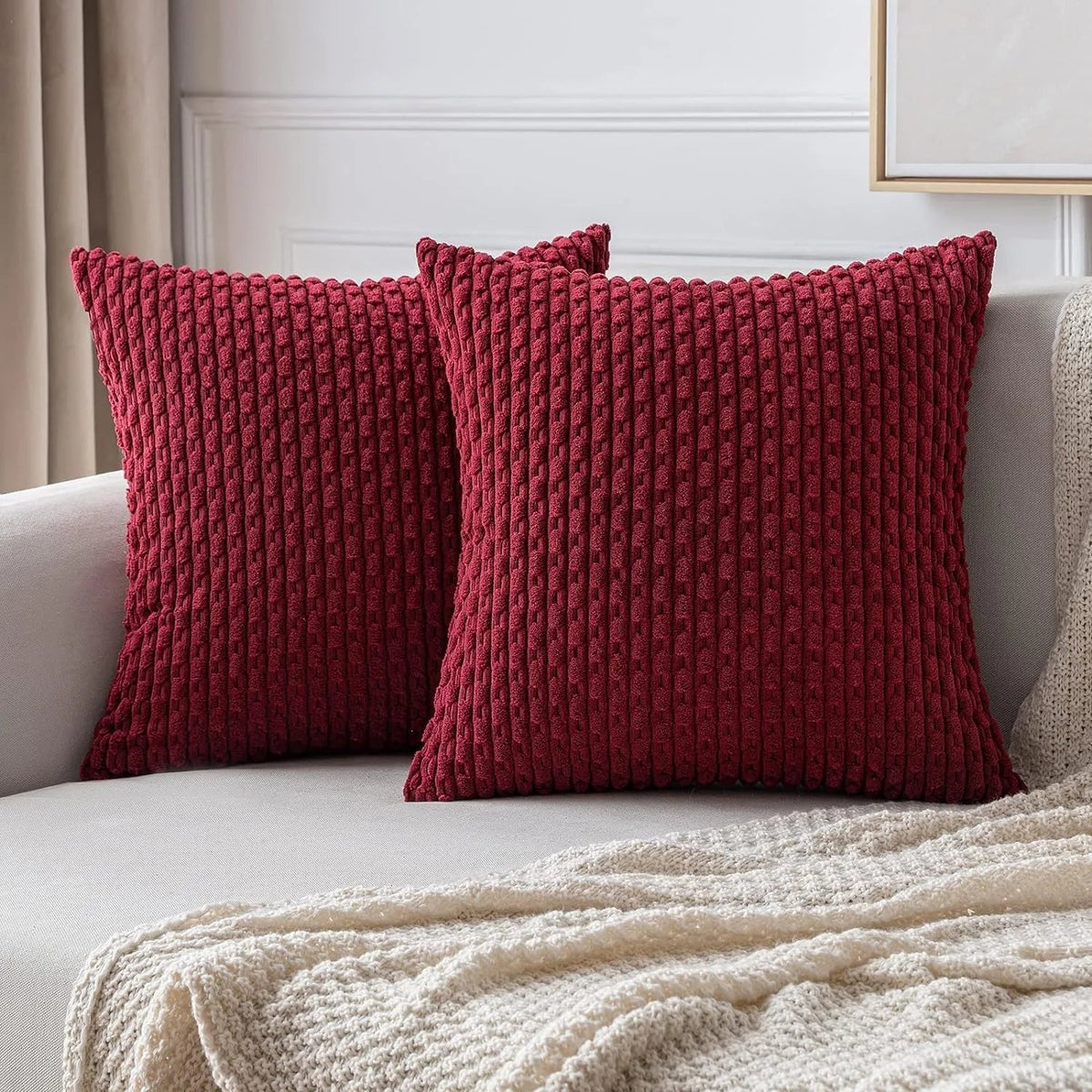 Cushion Covers Boho Ribbed Corduroy Machine Washable