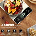 Stainless Steel Digital Food Scale for Kitchen - 22lb Capacity