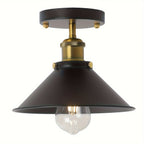 Vintage Metal Ceiling Light Fixture – Black Semi Flush Mount