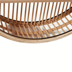 Handcrafted Floating Organizer - Round Bamboo Wall Shelf in Boho Style