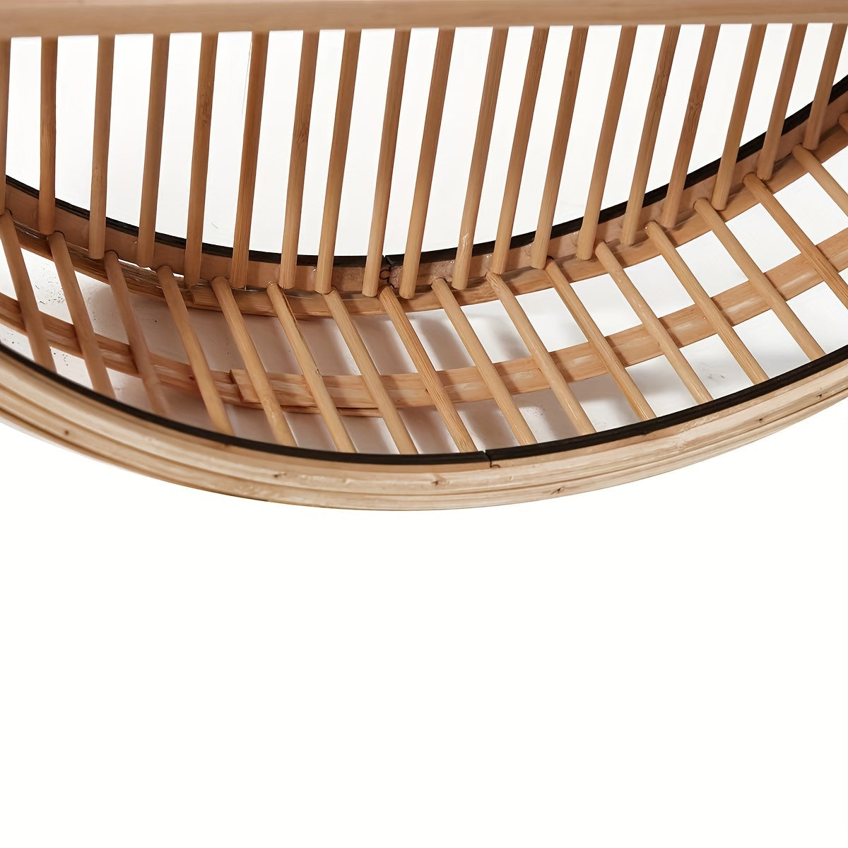 Handcrafted Floating Organizer - Round Bamboo Wall Shelf in Boho Style