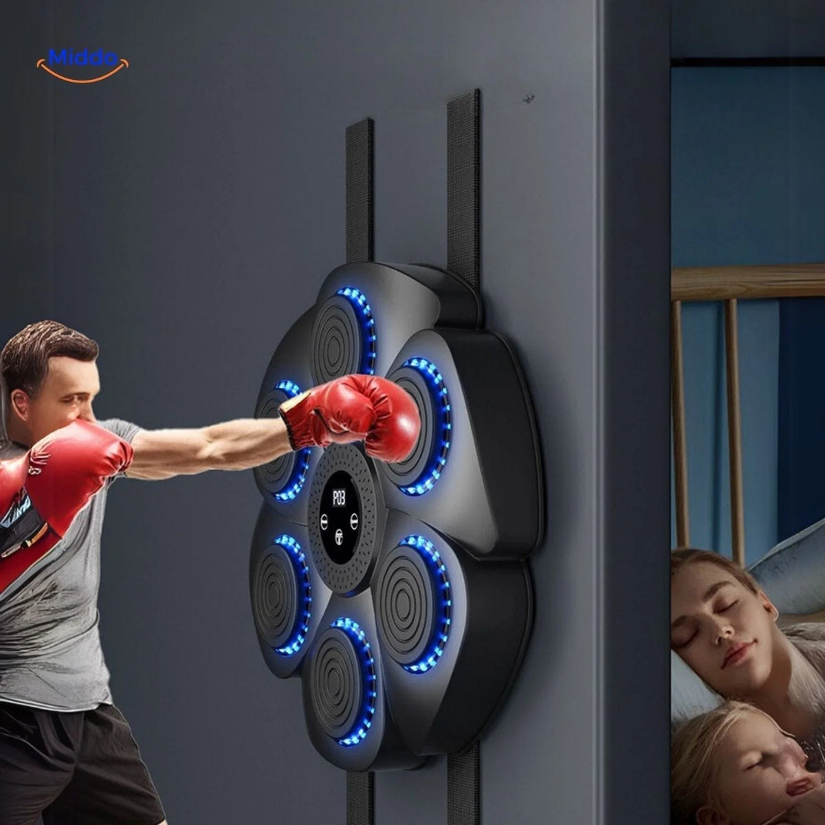 Smart Boxing Machine Interactive RGB Lighting & USB Rechargeable