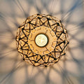 Rustic Handwoven Ceiling Light – Bohemian Hemp Rope Flush Mount