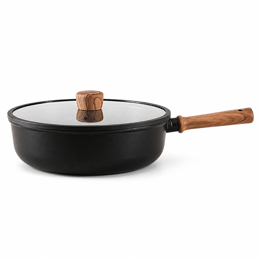 Titanium Nonstick Induction-Ready Saute Pan (Glass Lid & Felt Pad)