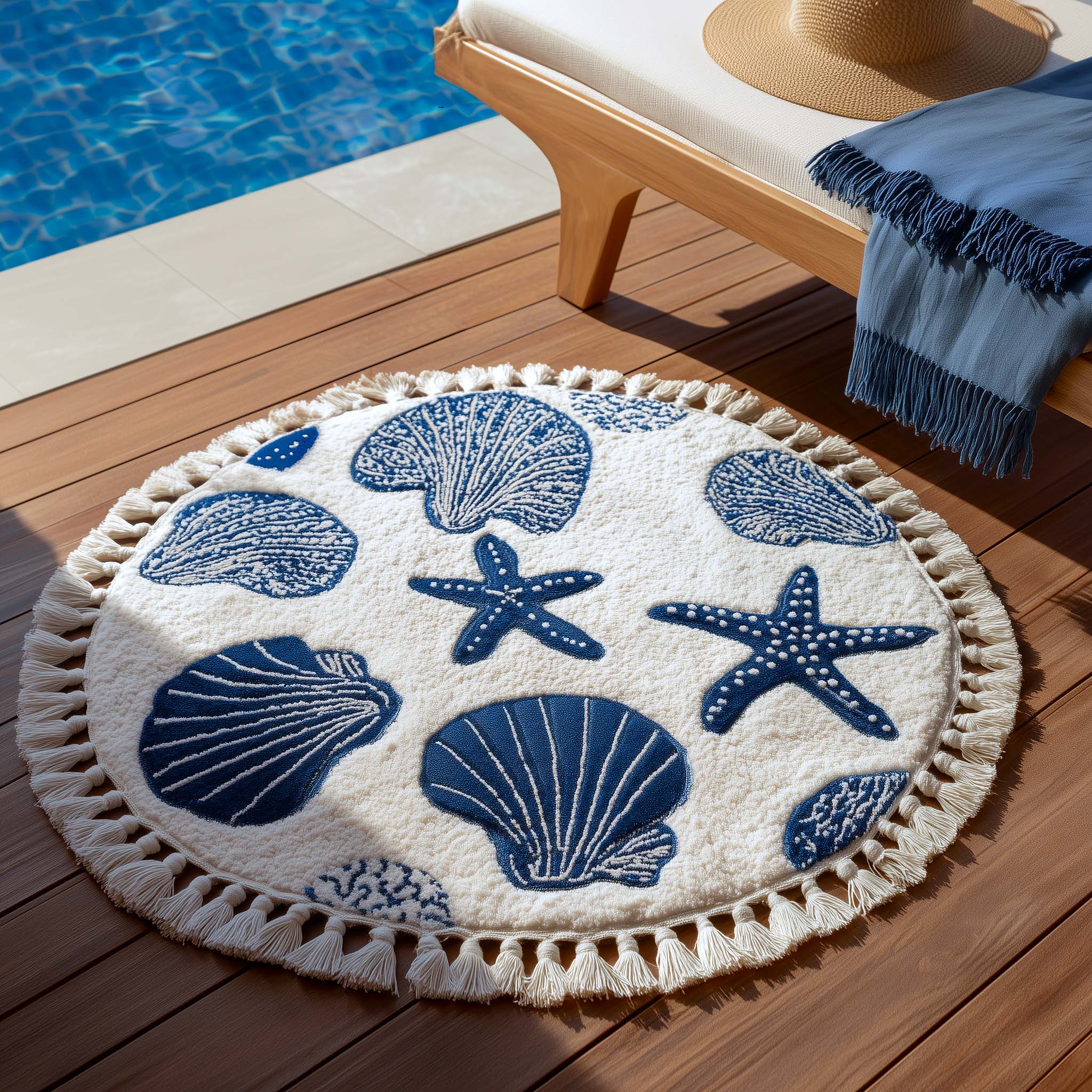 Absorbent Quick-Drying Terry Round Beach Towel