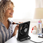 Portable Clip-On Desktop Fan – Compact USB Cooling Box
