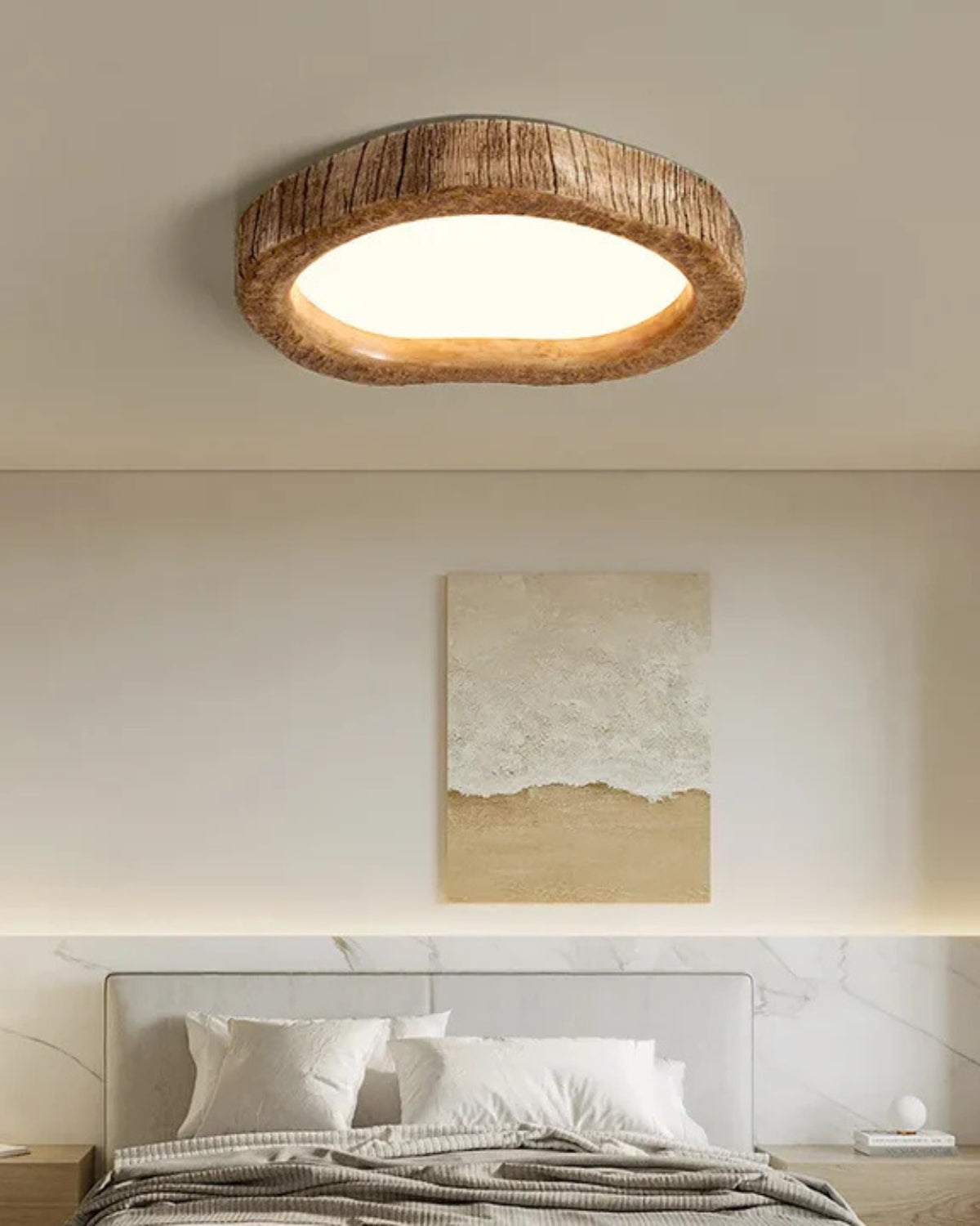 Wood-Look Flush Mount Ceiling Light