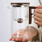Teapot Heat-Resistant Glass Push-Button Brew Built-In Strainer 720ml