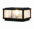 Black Stainless Steel Ribbed Glass Bollard Light (Fixed Ground)