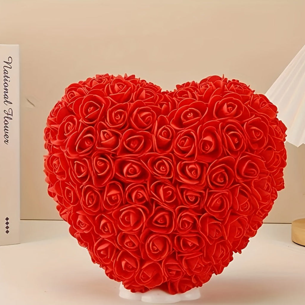 Artificial Flower Table Centerpiece - Heart-Shaped Rose for Mother's Day
