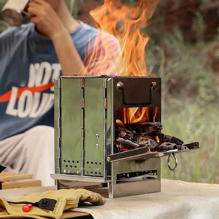 Camping Stove Foldable Stainless Steel Ventilated