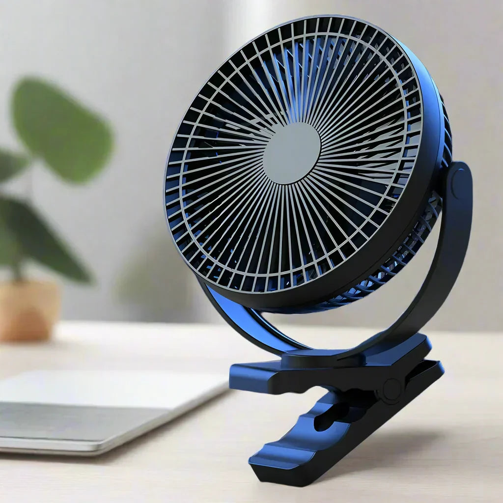 Portable Fan Clip-On USB-C Rechargeable 24-Hour Runtime