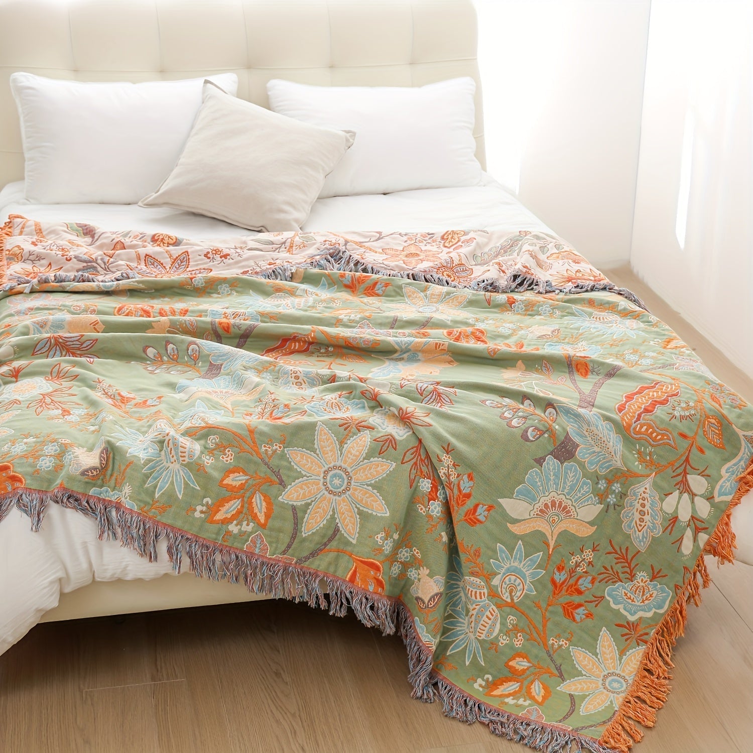 Bohemian Cotton Blanket with Tassels