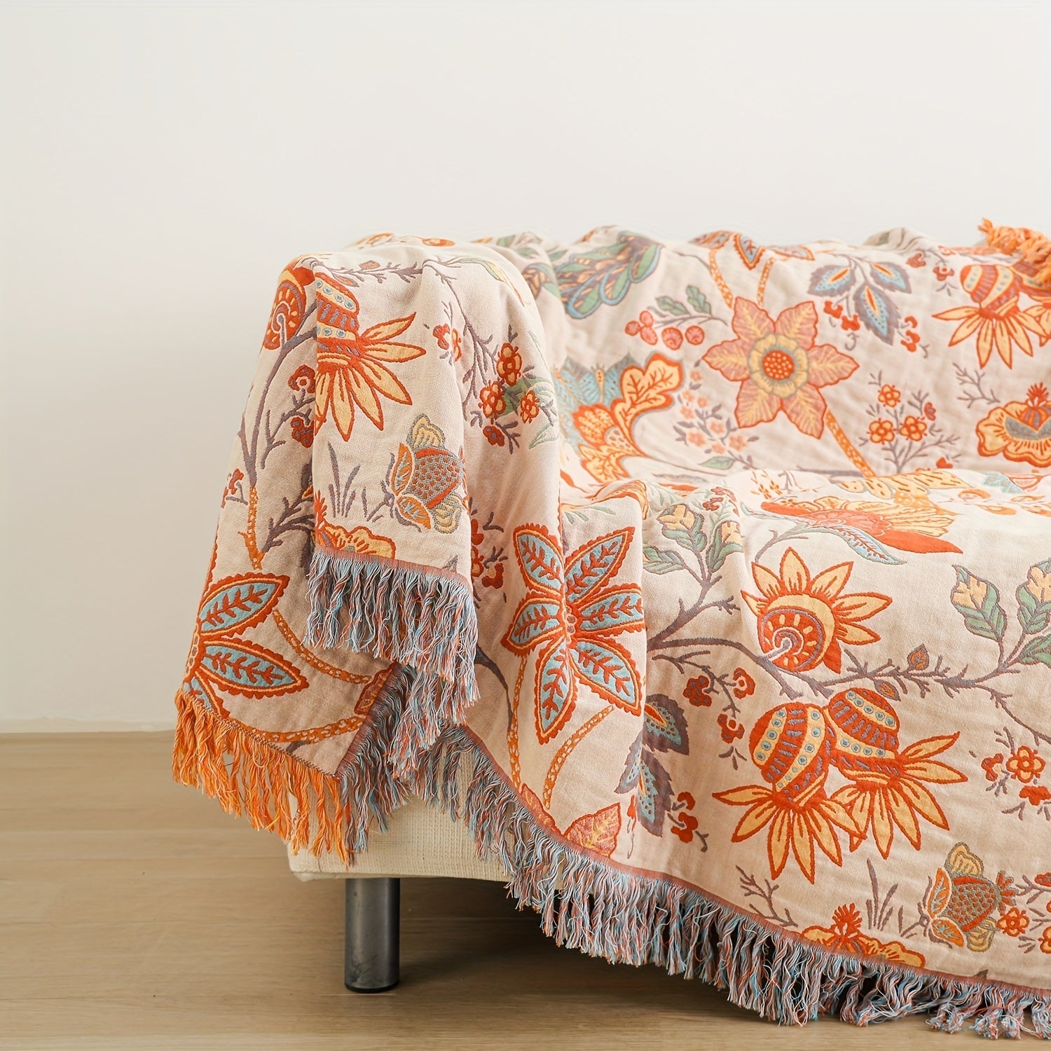 Bohemian Cotton Blanket with Tassels