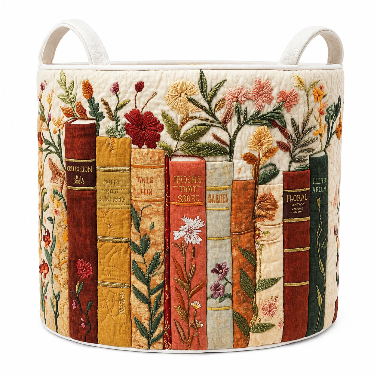 Quilted Foldable Laundry Basket (Reinforced Linen Handles)