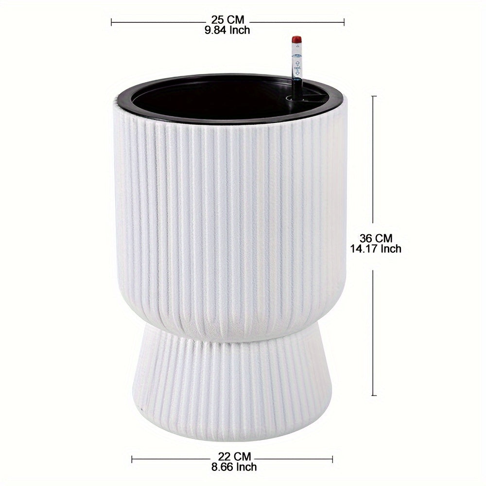 Self-Watering Planter with Water Level Indicator – Modern Wine Glass Shape