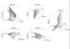 SereneFlight 3D Bird Wall Decor Set - Sophisticated Resin Sculptures