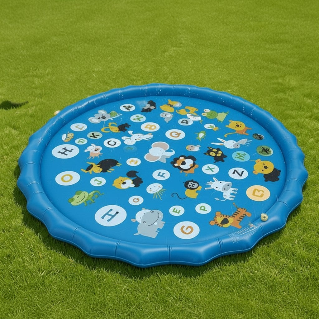 Sprinkler-Equipped Inflatable Water Play Mat