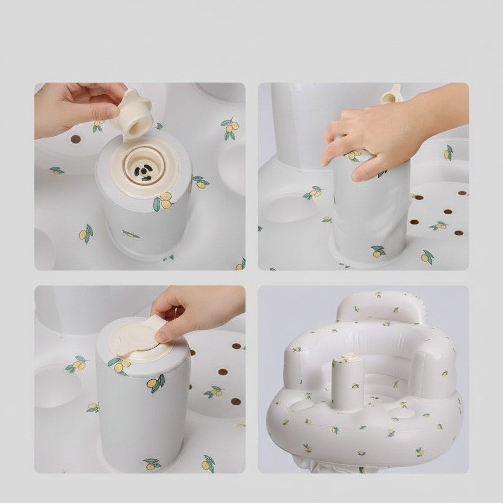Baby Inflatable Seat Featuring Integrated Pump