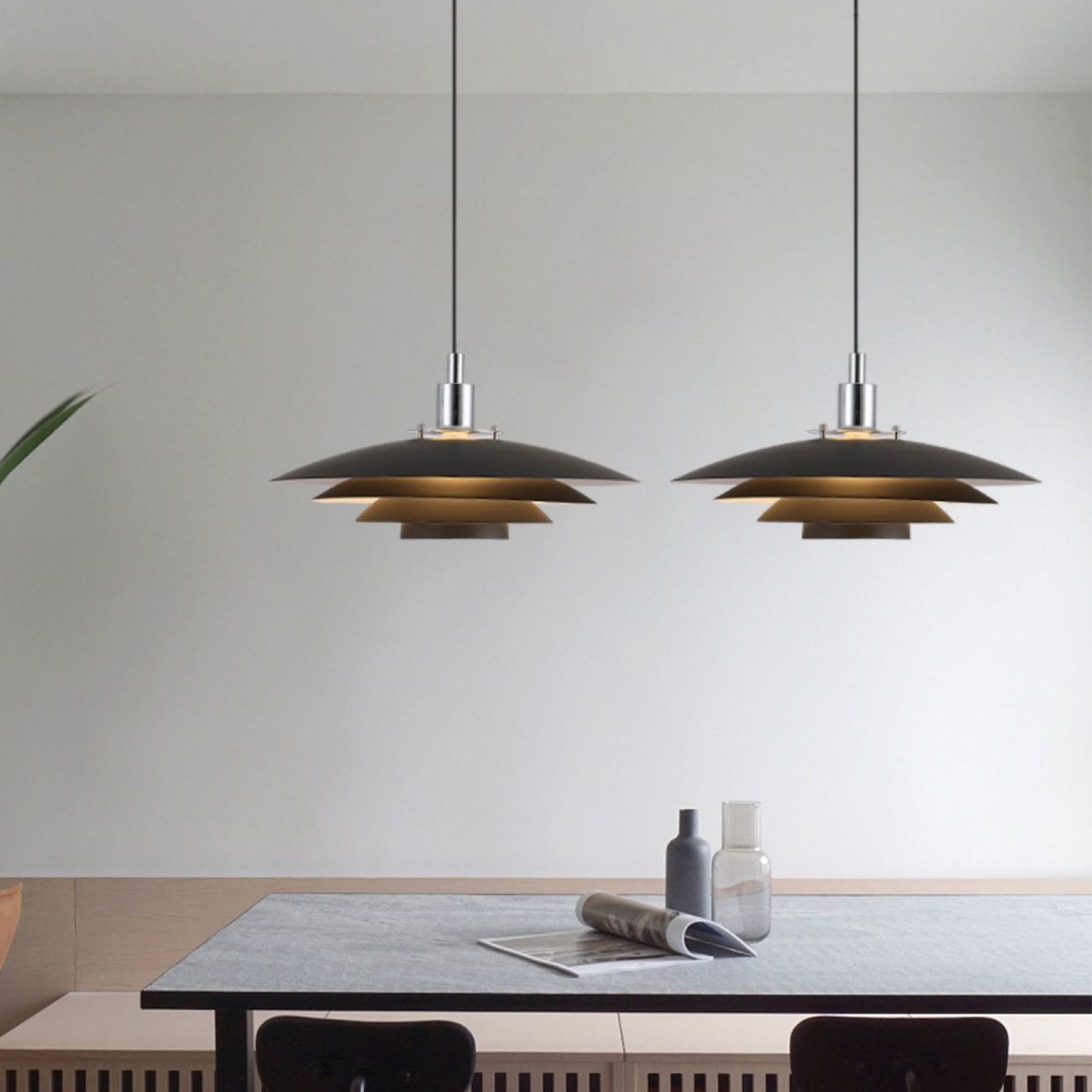 Layered Pendant Light in Modern Metal Design